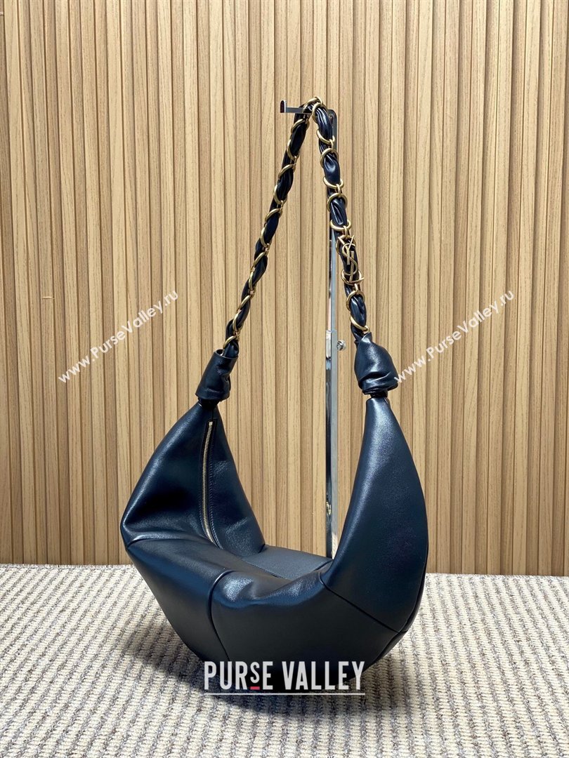 Saint Laurent Amalia Hobo Bag in Calfskin Leather Black 2026 862210 (YY-260119021)