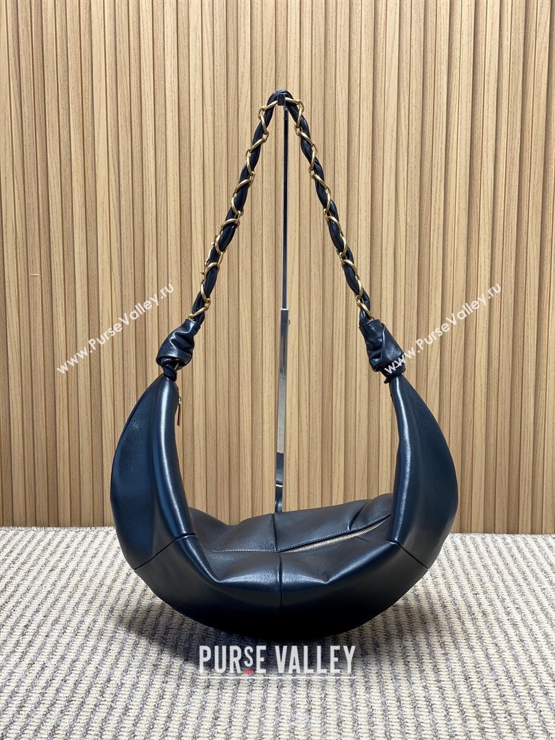 Saint Laurent Amalia Hobo Bag in Calfskin Leather Black 2026 862210 (YY-260119021)