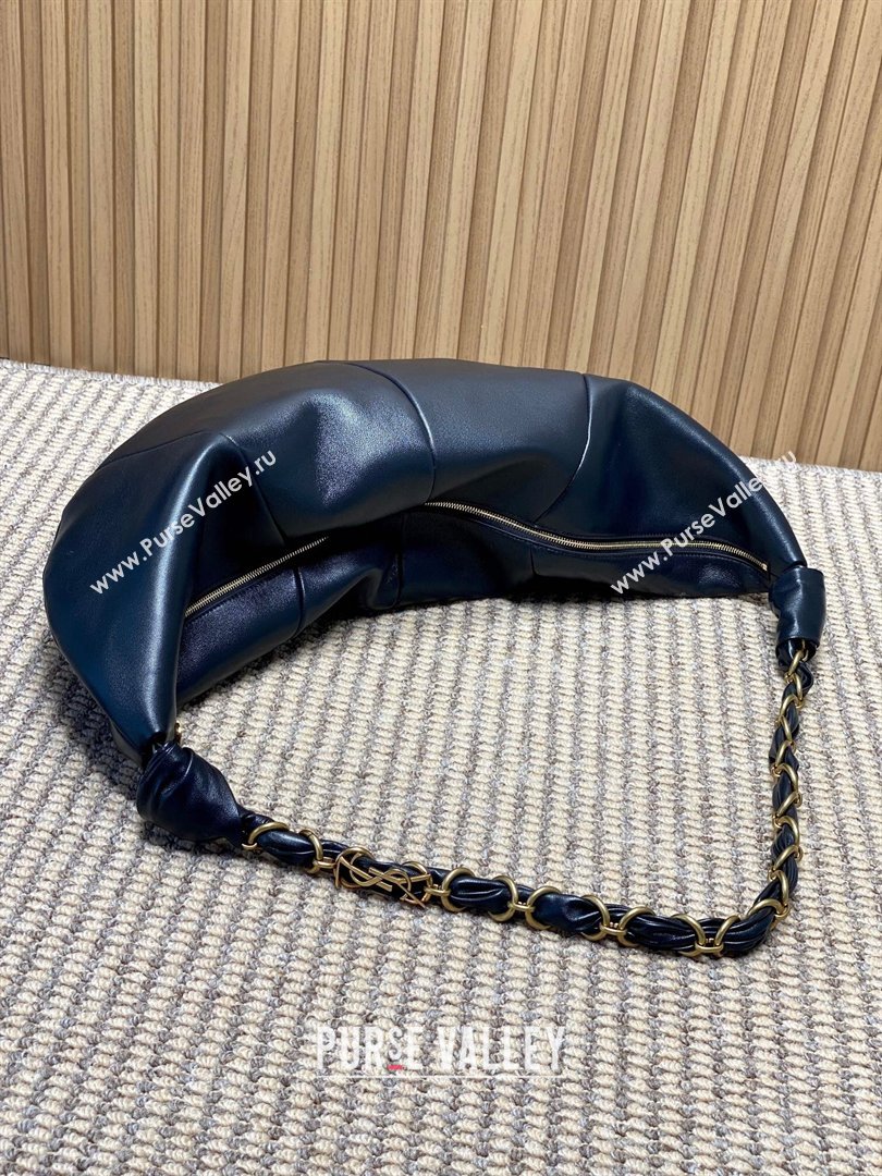 Saint Laurent Amalia Hobo Bag in Calfskin Leather Black 2026 862210 (YY-260119021)