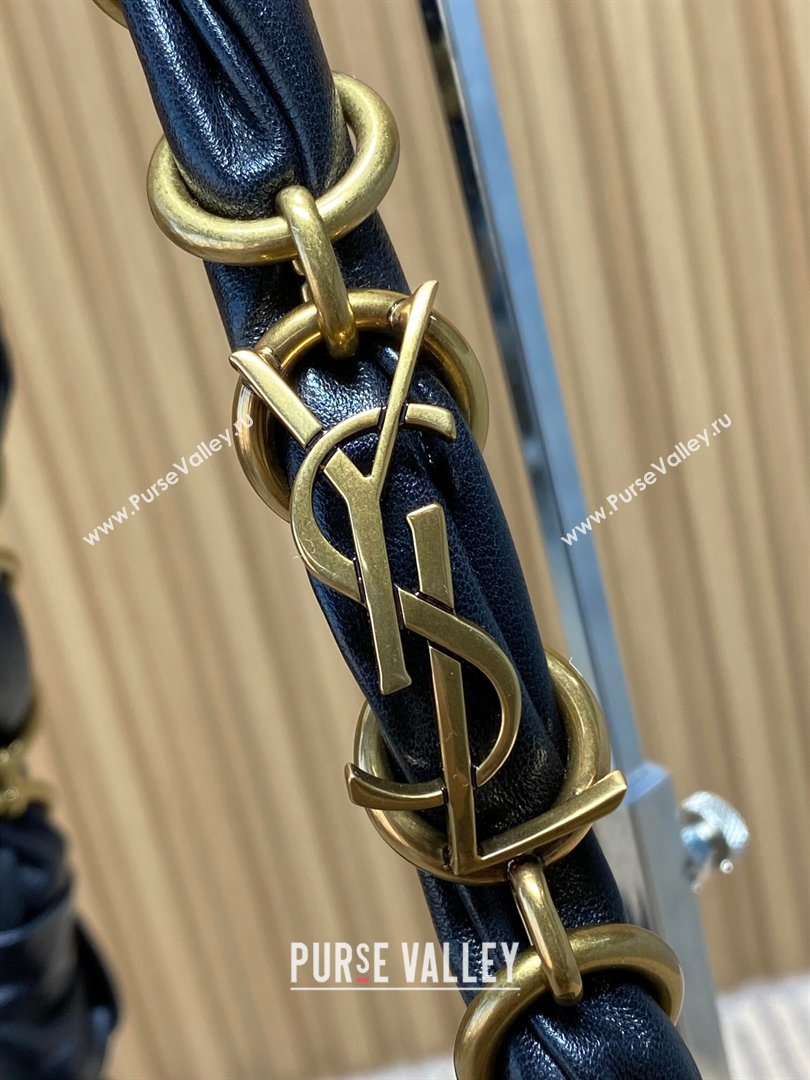 Saint Laurent Amalia Hobo Bag in Calfskin Leather Black 2026 862210 (YY-260119021)