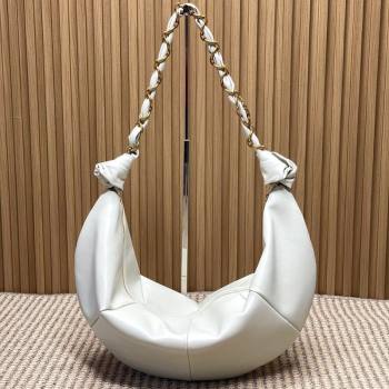 Saint Laurent Amalia Hobo Bag in Calfskin Leather White 2026 862210 (YY-260119022)