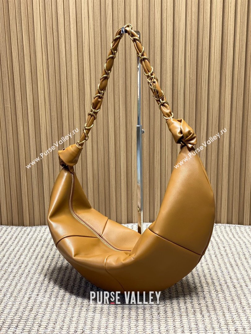 Saint Laurent Amalia Hobo Bag in Calfskin Leather Caramel Brown 2026 862210 (YY-260119023)