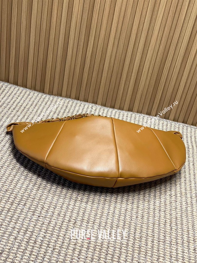 Saint Laurent Amalia Hobo Bag in Calfskin Leather Caramel Brown 2026 862210 (YY-260119023)