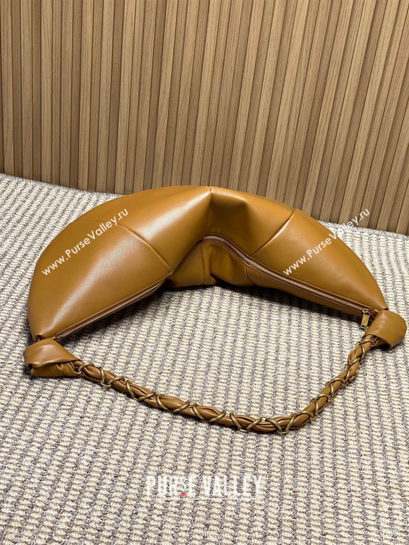 Saint Laurent Amalia Hobo Bag in Calfskin Leather Caramel Brown 2026 862210 (YY-260119023)