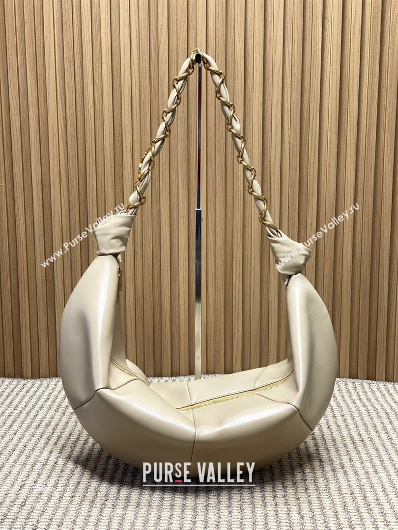 Saint Laurent Amalia Hobo Bag in Calfskin Leather Apricot 2026 862210 (YY-260119024)