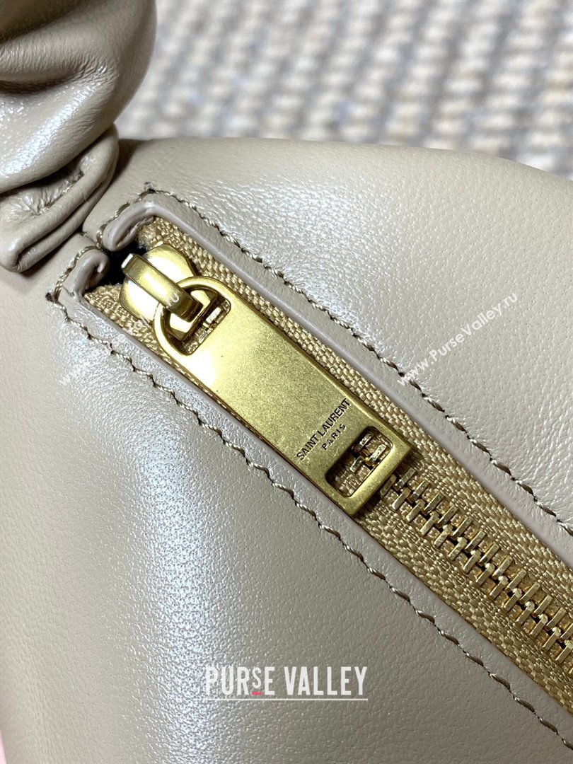 Saint Laurent Amalia Hobo Bag in Calfskin Leather Apricot 2026 862210 (YY-260119024)