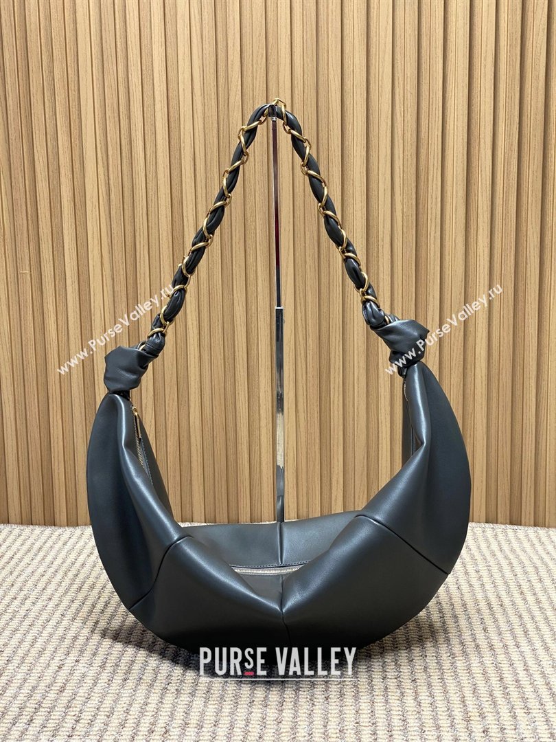 Saint Laurent Amalia Hobo Bag in Calfskin Leather Grey 2026 862210 (YY-260119025)