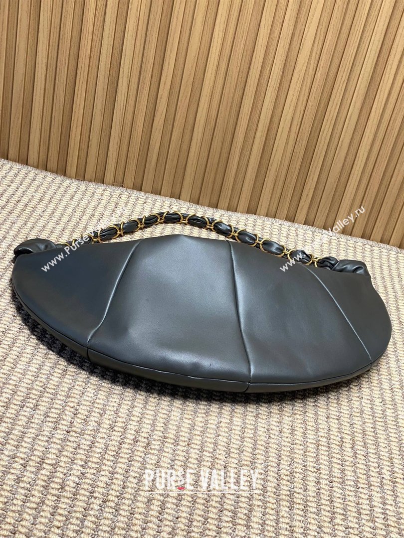 Saint Laurent Amalia Hobo Bag in Calfskin Leather Grey 2026 862210 (YY-260119025)