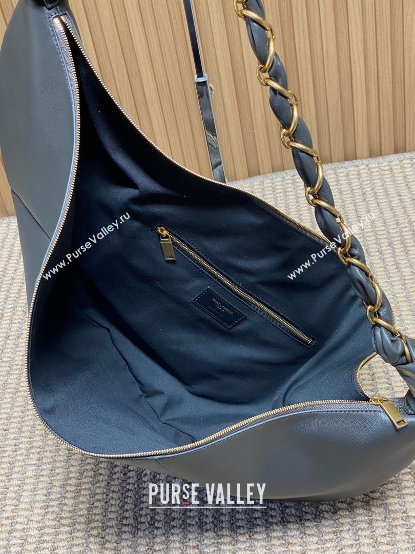 Saint Laurent Amalia Hobo Bag in Calfskin Leather Grey 2026 862210 (YY-260119025)
