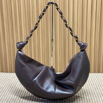 Saint Laurent Amalia Hobo Bag in Calfskin Leather Coffee Brown 2026 862210 (YY-260119026)