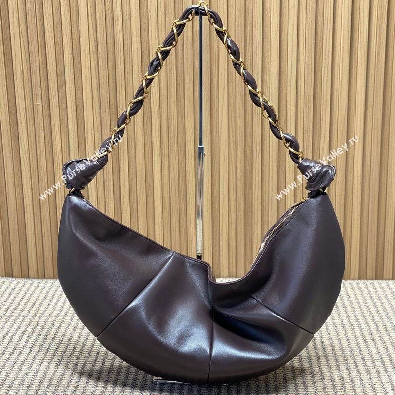 Saint Laurent Amalia Hobo Bag in Calfskin Leather Coffee Brown 2026 862210 (YY-260119026)