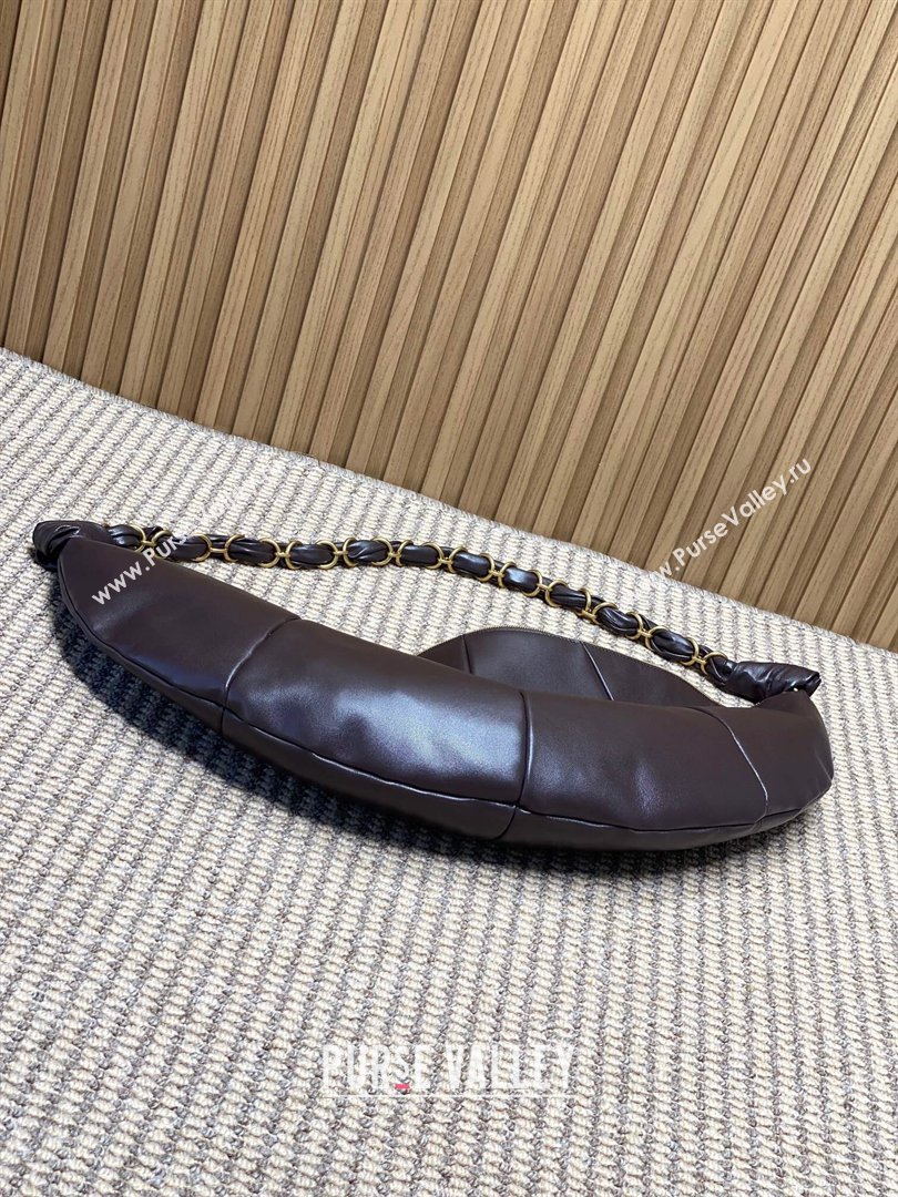 Saint Laurent Amalia Hobo Bag in Calfskin Leather Coffee Brown 2026 862210 (YY-260119026)