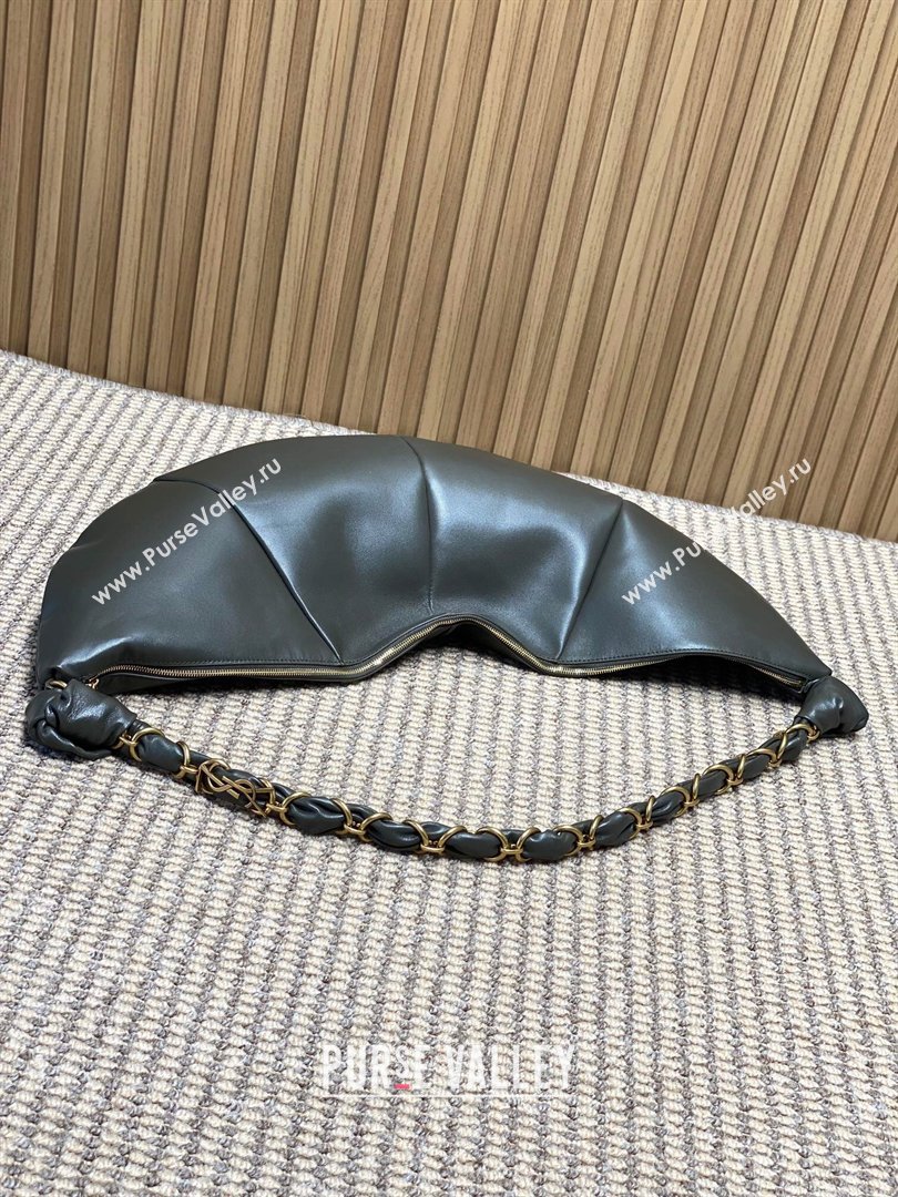 Saint Laurent Amalia Hobo Bag in Calfskin Leather Musk Green 2026 862210 (YY-260119028)