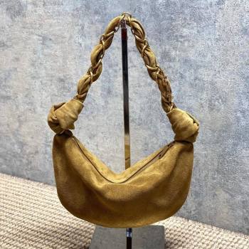 Saint Laurent Amalia Mini Hobo Bag in Suede Golden Leaf Brown 2026 862558 (YY-260119008)