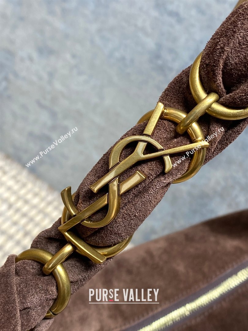 Saint Laurent Amalia Mini Hobo Bag in Suede Coffee Brown 2026 862558 (YY-260119009)