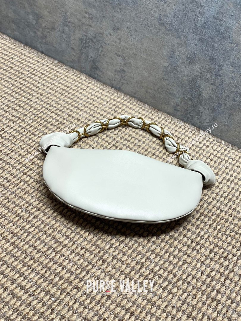 Saint Laurent Amalia Mini Hobo Bag in Calfskin Leather White 2026 862558 (YY-260119010)