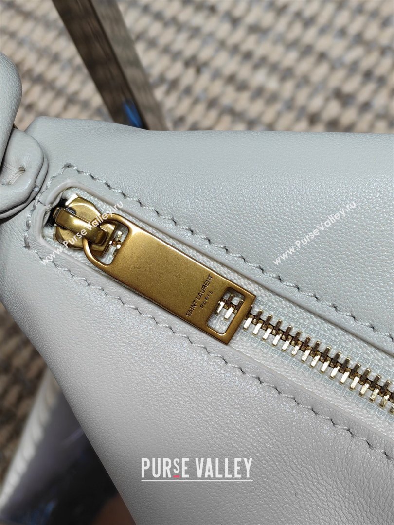 Saint Laurent Amalia Mini Hobo Bag in Calfskin Leather White 2026 862558 (YY-260119010)