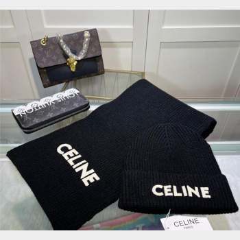 Celine Knit Hat and Scarf Set Black 2023 2 CE10183 (A-231018114)