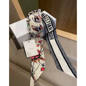 Dior Mizza Silk Bandeau Scarf White 2024 0111 (A-240111027)