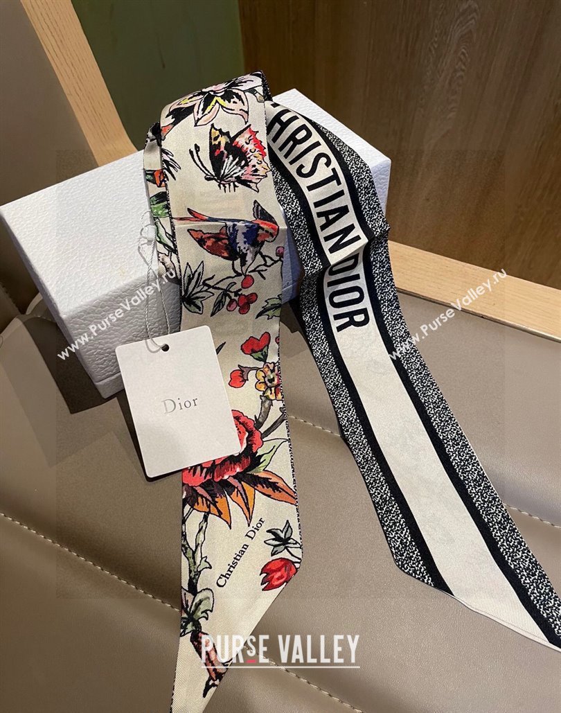 Dior Mizza Silk Bandeau Scarf White 2024 0111 (A-240111027)