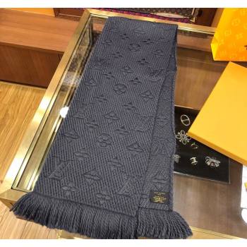 Louis Vuitton Logomania Wool Long Scarf with Fringe 30x175cm Black 2024 LV011004 (wtz-240110034)