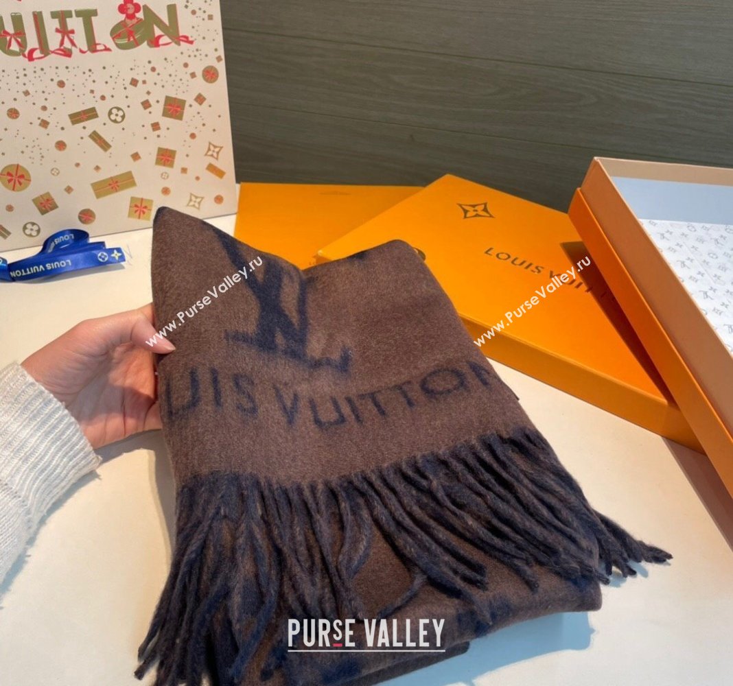 Louis Vuitton Reykjavik Long Scarf 45x170cm Brown/Blue 2024 (XMN-240111047)