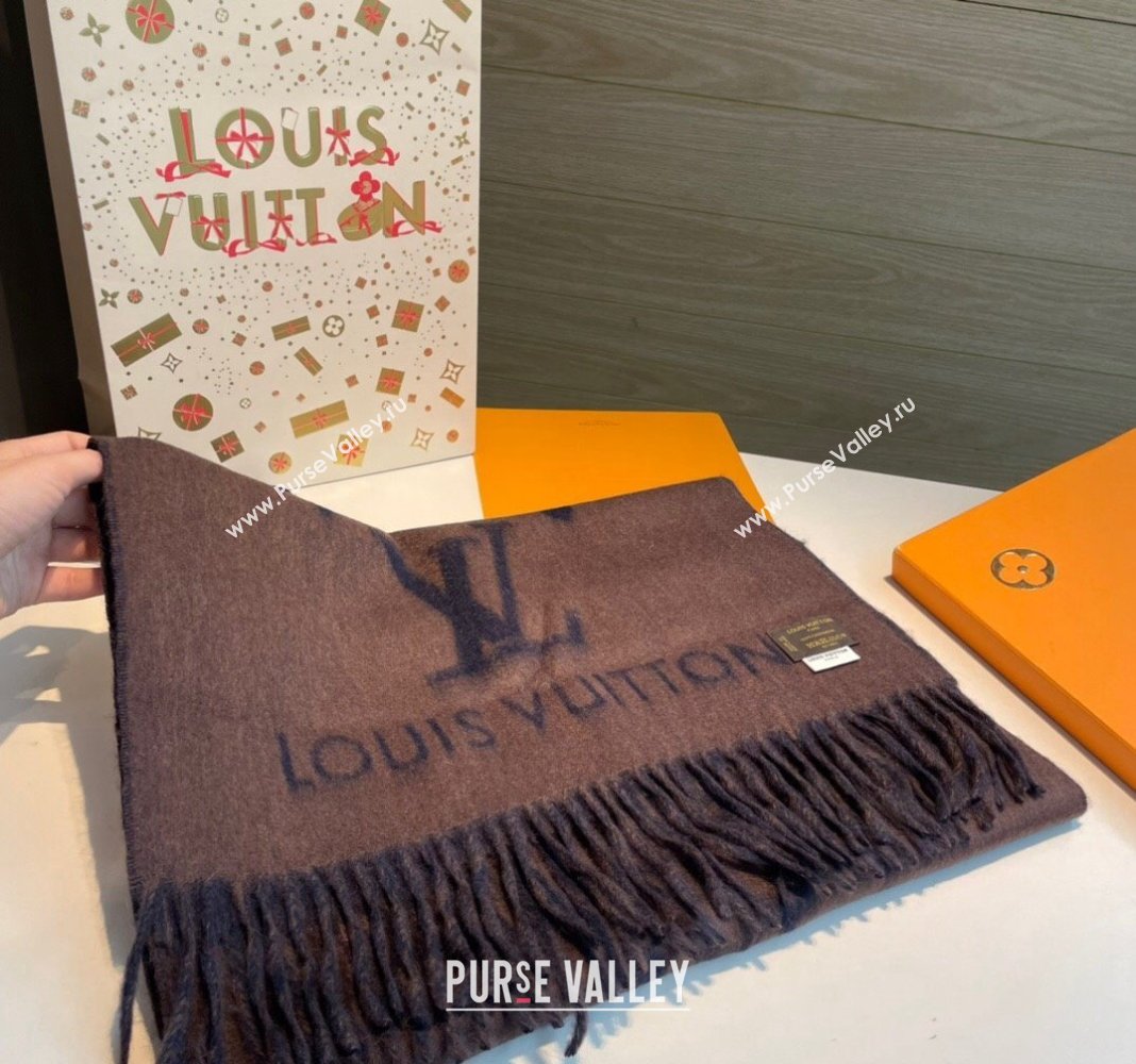 Louis Vuitton Reykjavik Long Scarf 45x170cm Brown/Blue 2024 (XMN-240111047)