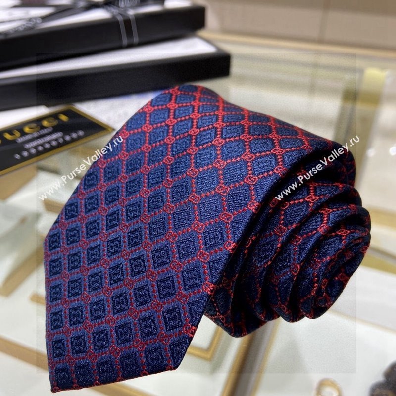 Gucci GG Web Silk Tie Burgundy 2024 0408 (A-240408034)