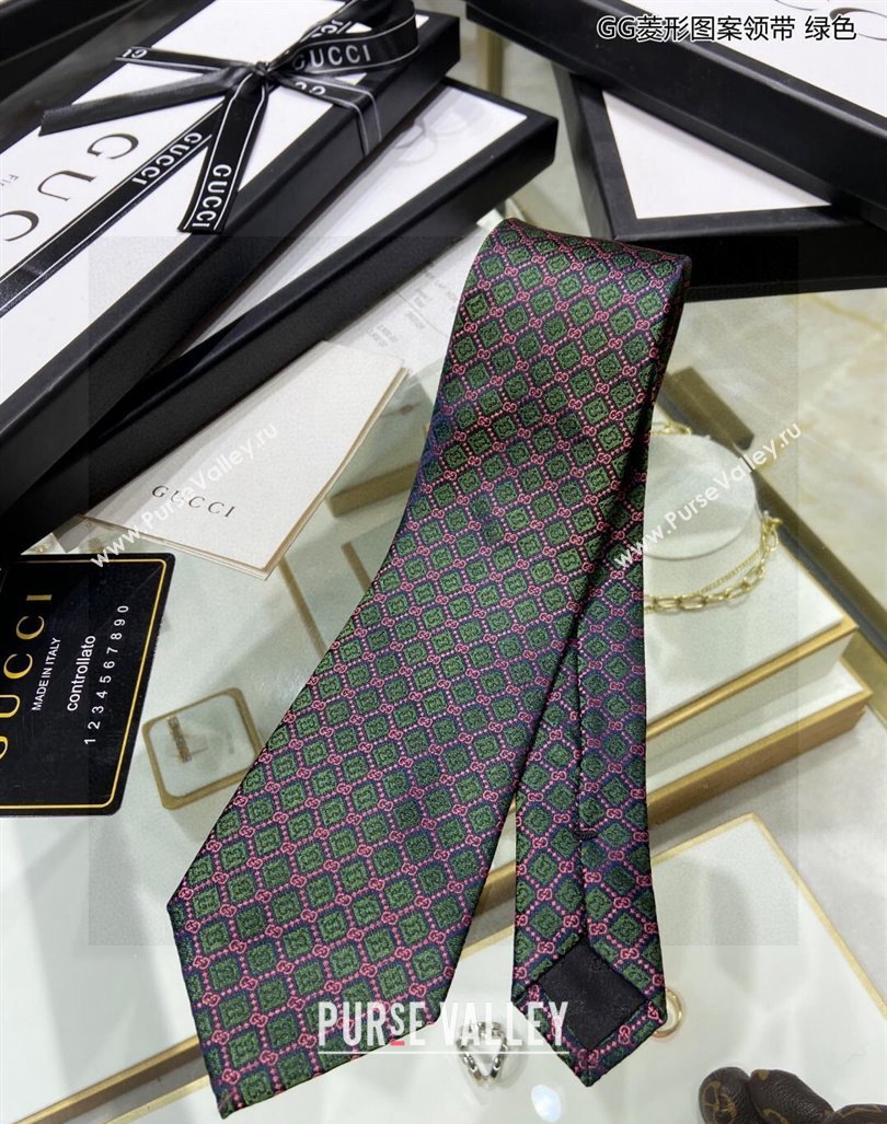 Gucci GG Web Silk Tie Green 2024 0408 (A-240408035)