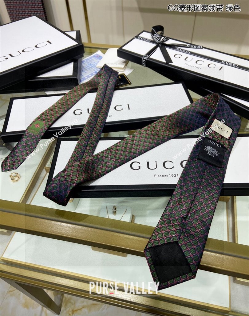 Gucci GG Web Silk Tie Green 2024 0408 (A-240408035)