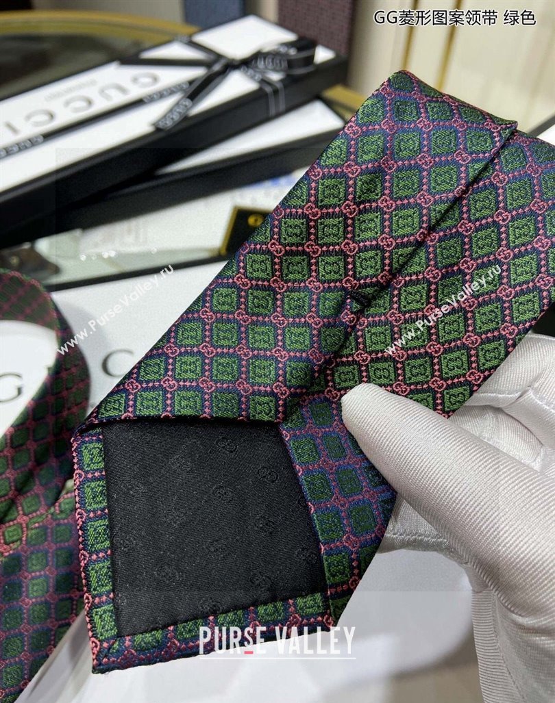Gucci GG Web Silk Tie Green 2024 0408 (A-240408035)