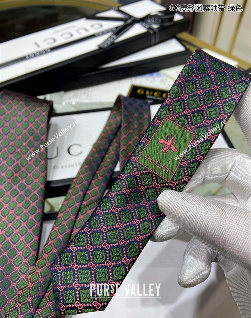 Gucci GG Web Silk Tie Green 2024 0408 (A-240408035)