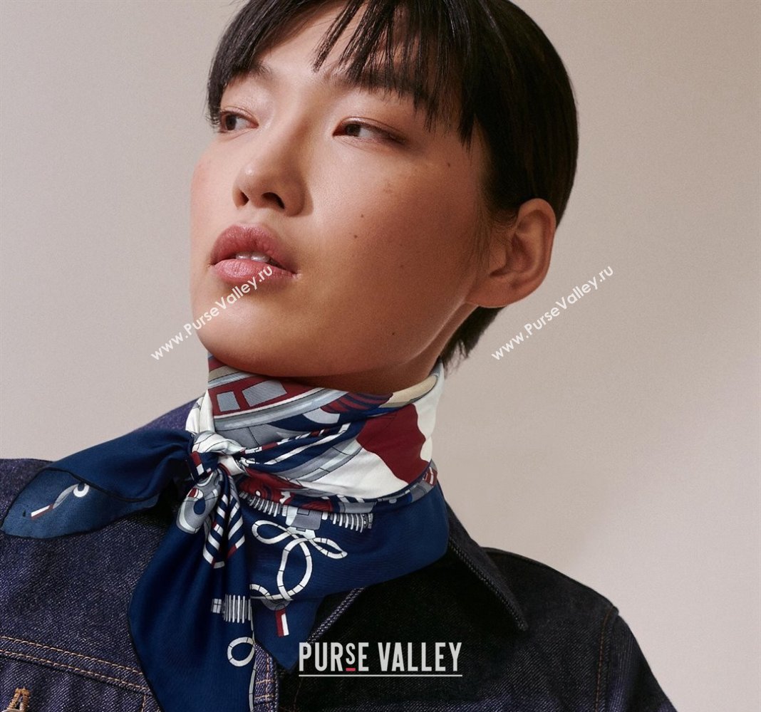 Hermes Neo Brandebourgs Sqaure Scarf 90x90cm White 2024 (A-240407020)