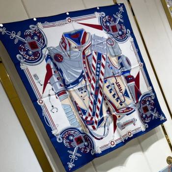 Hermes Neo Brandebourgs Sqaure Scarf 90x90cm White 2024 (A-240407020)