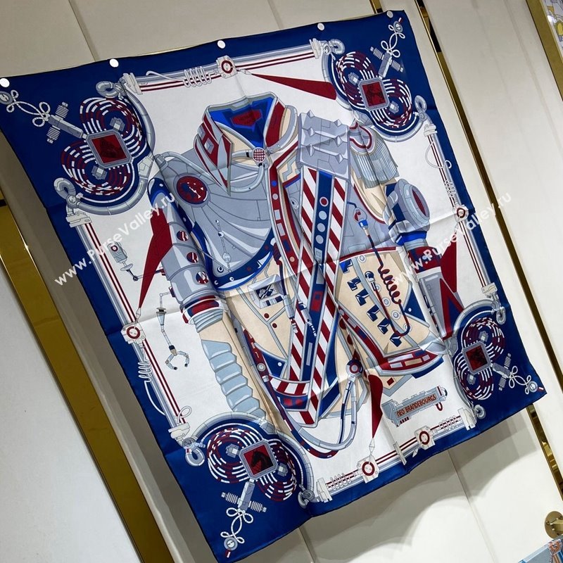 Hermes Neo Brandebourgs Sqaure Scarf 90x90cm White 2024 (A-240407020)