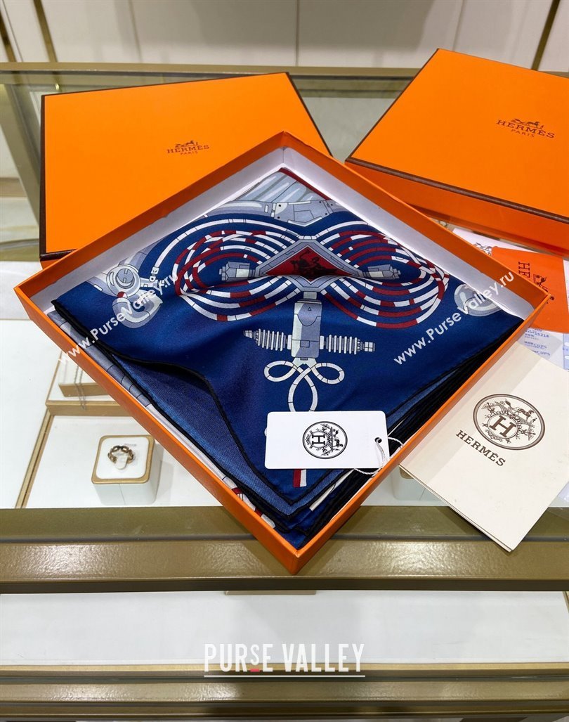 Hermes Neo Brandebourgs Sqaure Scarf 90x90cm White 2024 (A-240407020)