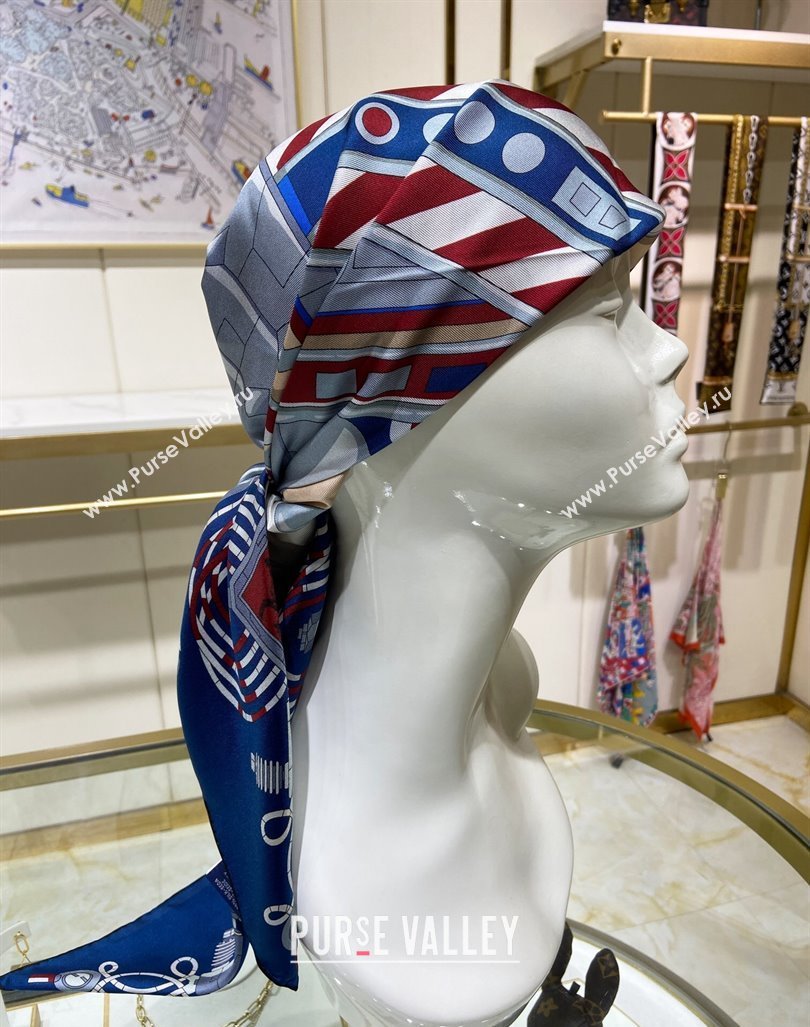 Hermes Neo Brandebourgs Sqaure Scarf 90x90cm White 2024 (A-240407020)