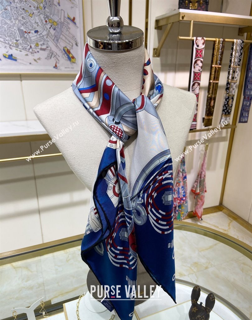 Hermes Neo Brandebourgs Sqaure Scarf 90x90cm White 2024 (A-240407020)