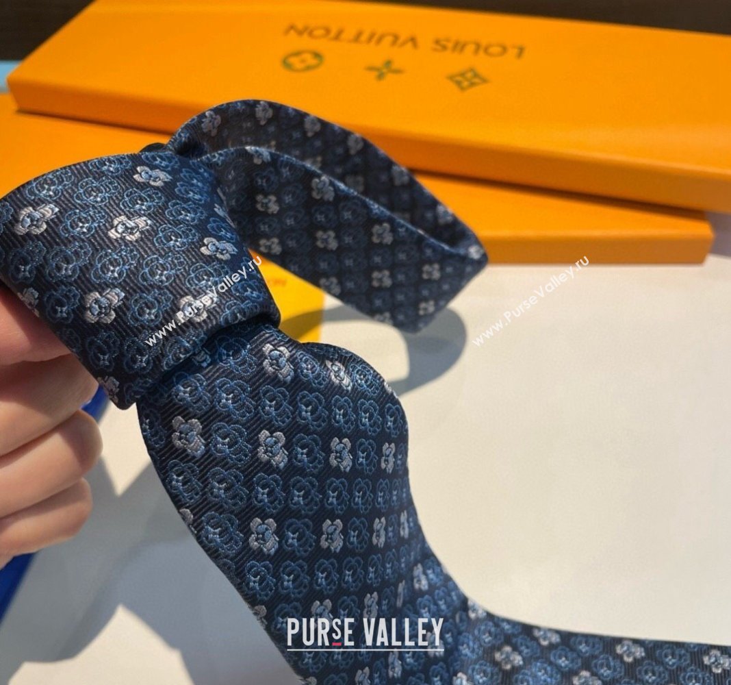 Louis Vuitton Vivienne Silk Tie Dark Blue 2024 0408 (A-240408039)
