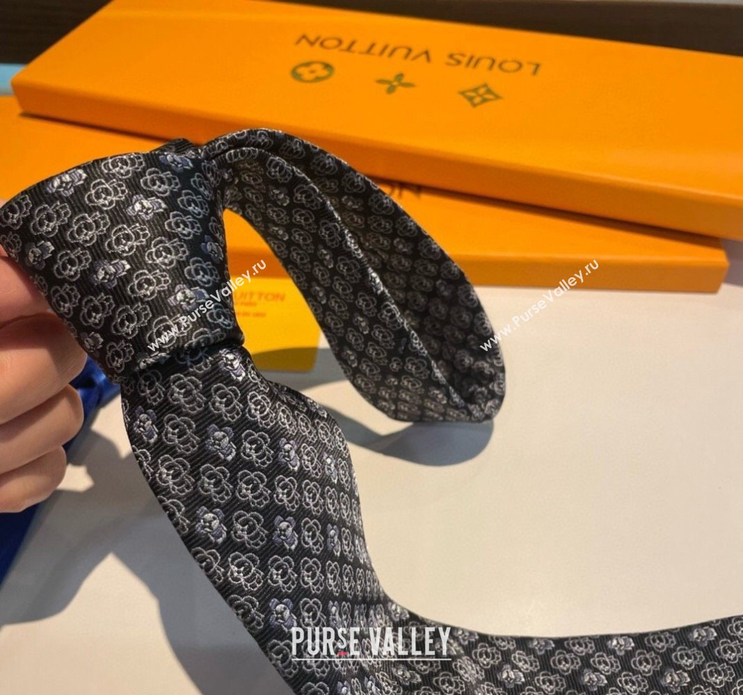 Louis Vuitton Vivienne Silk Tie Black 2024 0408 (A-240408040)