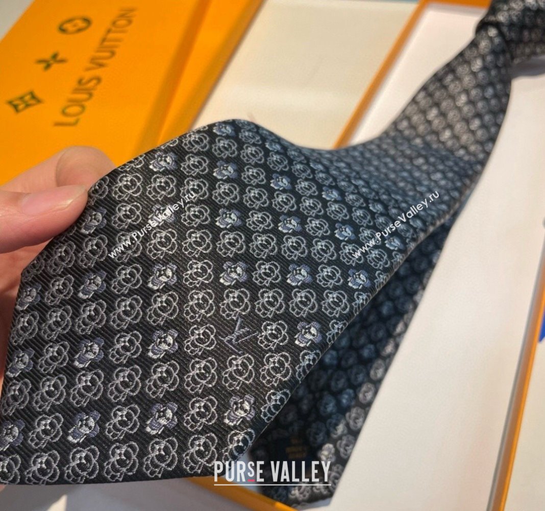 Louis Vuitton Vivienne Silk Tie Black 2024 0408 (A-240408040)