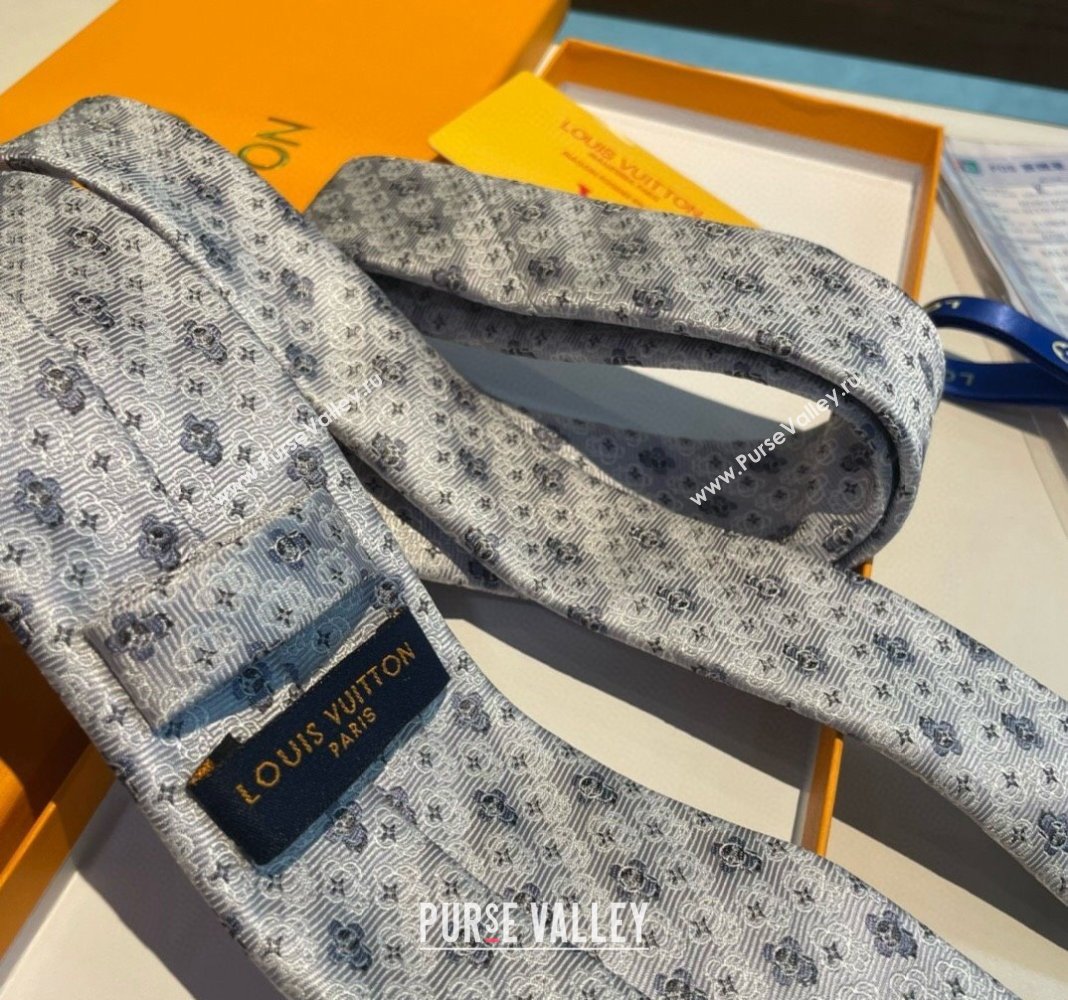 Louis Vuitton Vivienne Silk Tie Light Grey 2024 0408 (A-240408041)