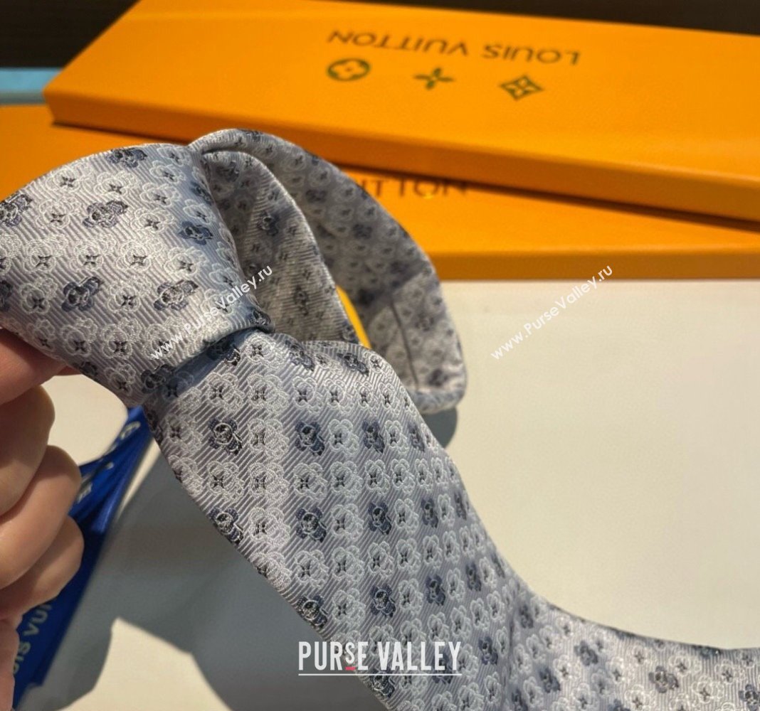 Louis Vuitton Vivienne Silk Tie Light Grey 2024 0408 (A-240408041)