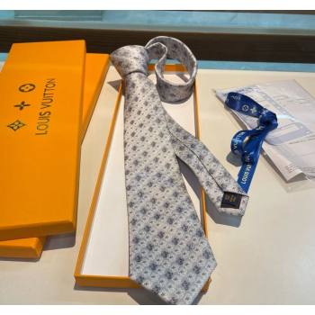 Louis Vuitton Vivienne Silk Tie Light Grey 2024 0408 (A-240408041)