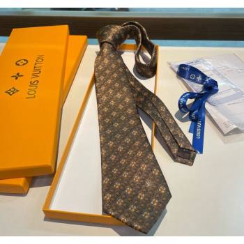 Louis Vuitton Vivienne Silk Tie Brown 2024 0408 (A-240408042)