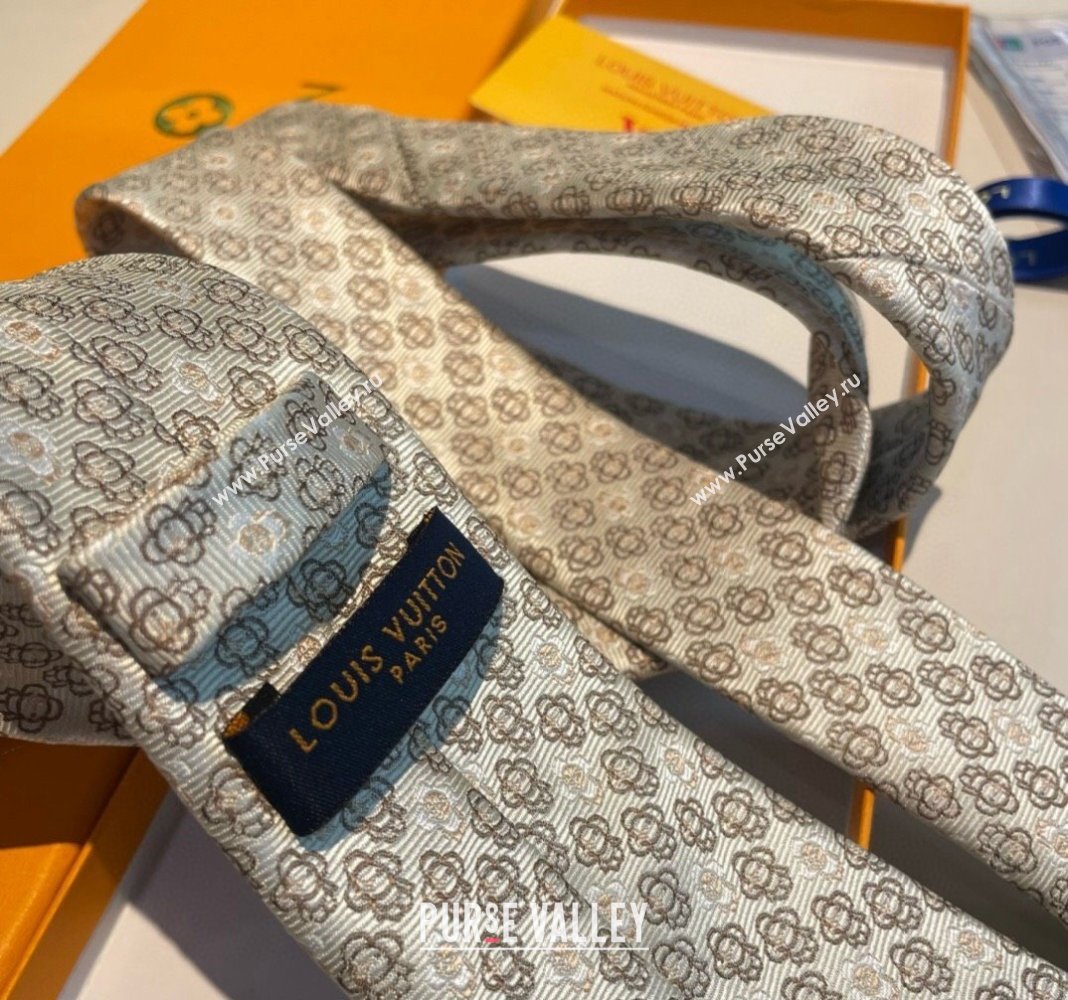 Louis Vuitton Vivienne Silk Tie Beige 2024 0408 (A-240408044)