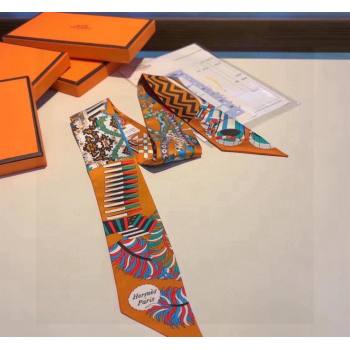 Hermes Silk Bandeau Scarf 5x86cm Orange 2024 040801 (A-240408011)