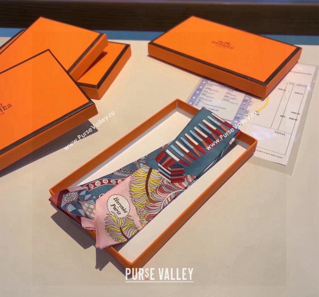 Hermes Silk Bandeau Scarf 5x86cm Pink 2024 040801 (A-240408012)