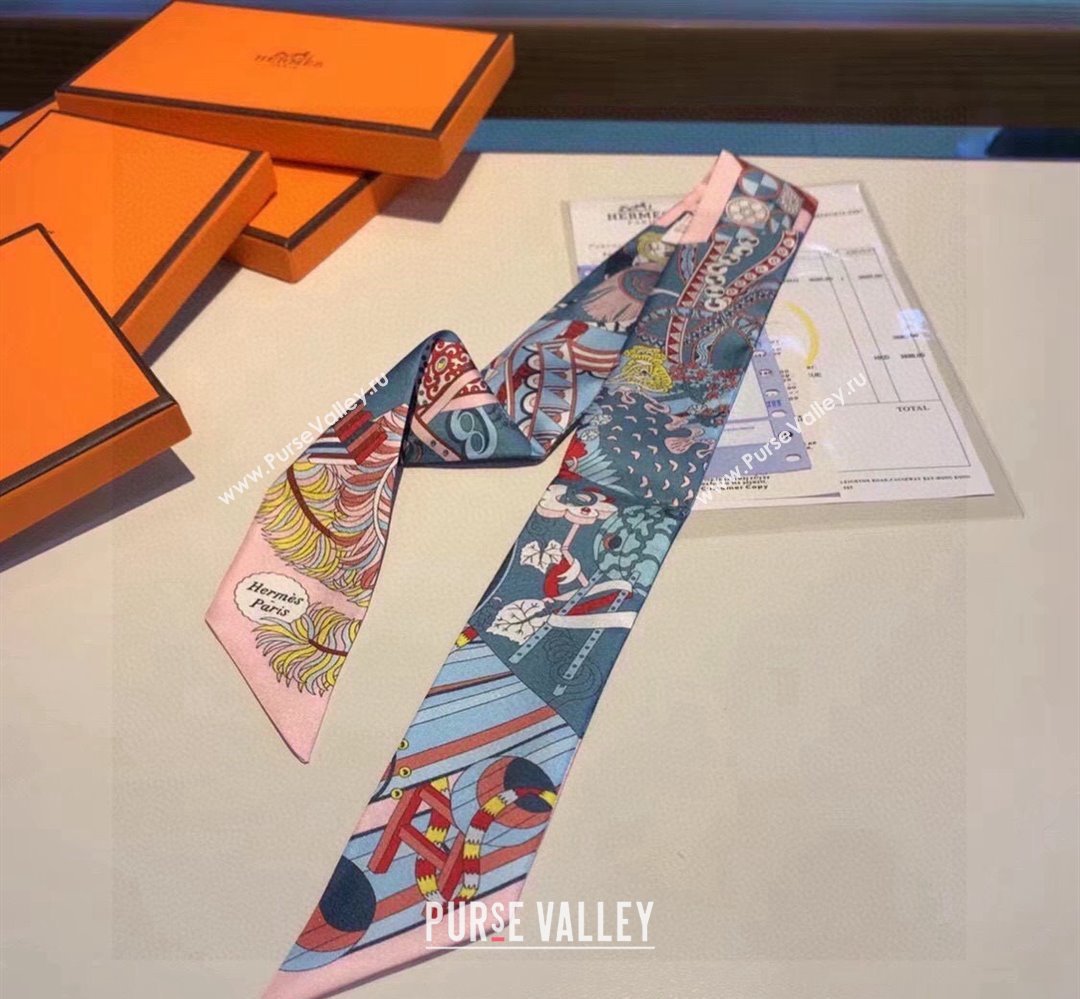 Hermes Silk Bandeau Scarf 5x86cm Pink 2024 040801 (A-240408012)