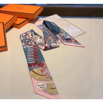 Hermes Silk Bandeau Scarf 5x86cm Pink 2024 040801 (A-240408012)